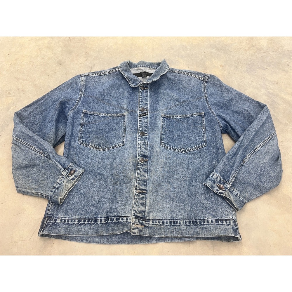 VTG Marithe + Francois Girbaud Jacket Mens 2XL Blue Denim Button Front 90s Y2K